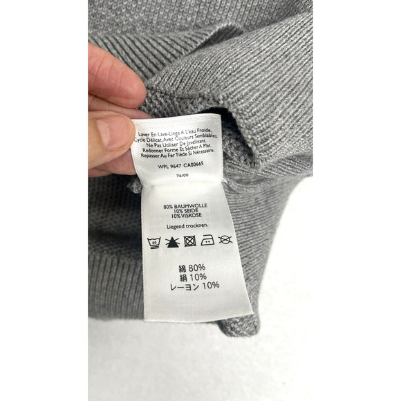 Eddie Bauer Popover Ribbed Knit Sweater Gray Short Sleeves Size XS Minimalist - Picture 10 of 12